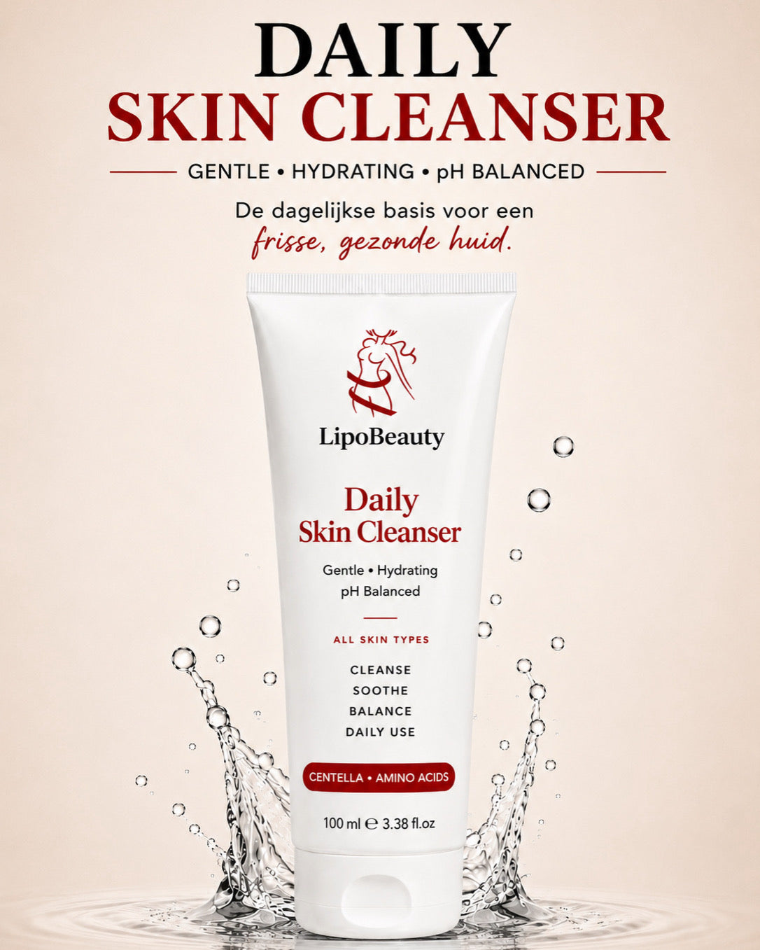 LipoBeauty Daily Skin Cleanser – Milde Gezichtsreiniger met Centella & Aminozuren | 100 ml